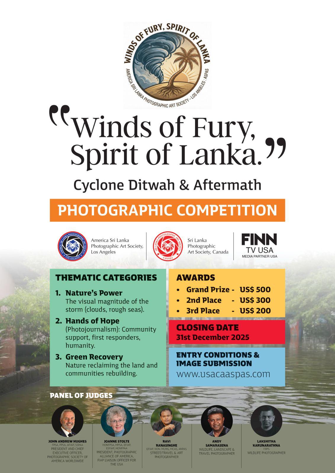 National Photography Competition 2025 “Winds of Fury, Spirit of Lanka”